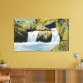Capilano Canyon Uitzicht van zalmlekkage stroomopw Canvas Afdruk (Insitu (Woonkamer))