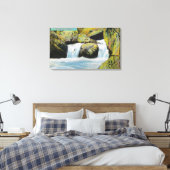 Capilano Canyon Uitzicht van zalmlekkage stroomopw Canvas Afdruk (Insitu (Slaapkamer))