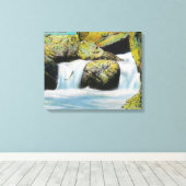 Capilano Canyon Uitzicht van zalmlekkage stroomopw Canvas Afdruk (Insitu (Houten vloer))
