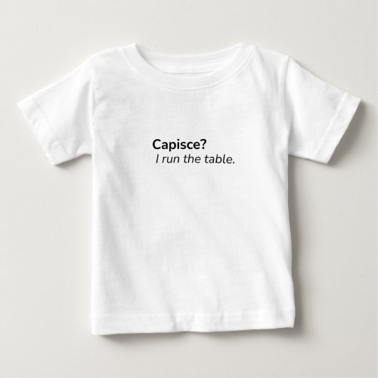 Capische baby t-shirt met tekst (Voorkant)