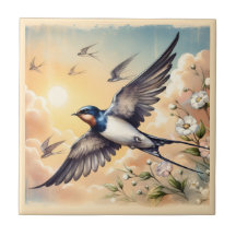 Capistrano Barn Swallows in Golden Sunset