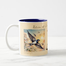 Capistrano Schuur Zwaluwen in Golden Sunset 11 oz Tweekleurige Koffiemok