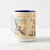 Capistrano Schuur Zwaluwen in Golden Sunset 15 oz Tweekleurige Koffiemok (Voorkant links)