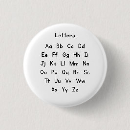 Capital and Small Alphabet letters Ronde Button 3,2 Cm