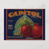 Capital Apple Label Sacramento Briefkaart (Voorkant)