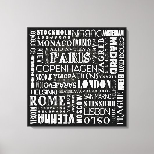 Capital Cities of Europe Canvas Muurkunst Afdruk (Voorkant)