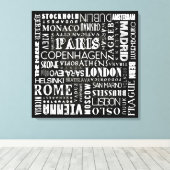 Capital Cities of Europe Canvas Muurkunst Afdruk (Insitu (Houten vloer))