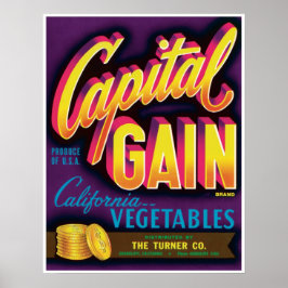 Capital Gain Guadalupe California Vegetables Gold Poster