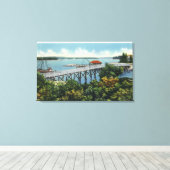 Capital Island New Foot Bridge Uitzicht Canvas Afdruk (Insitu (Houten vloer))