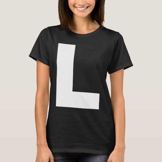 Capital L Bold Alphabet Letter Monogram Uppercase  T-shirt (Voorkant)