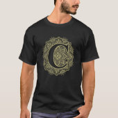 Capital Letter C Floral Initial Monogram Font Alph T-shirt (Voorkant)