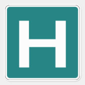 Capital Letter H Green Background Vierkante Sticker (Voorkant)