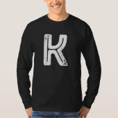 Capital Letter K Monogram Rust Font Initial Alphab T-shirt (Voorkant)