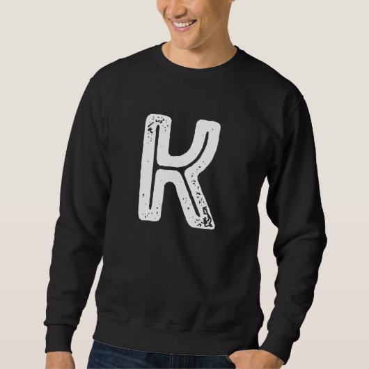 Capital Letter K Monogram Rust Font Initial Alphab Trui (Voorkant)
