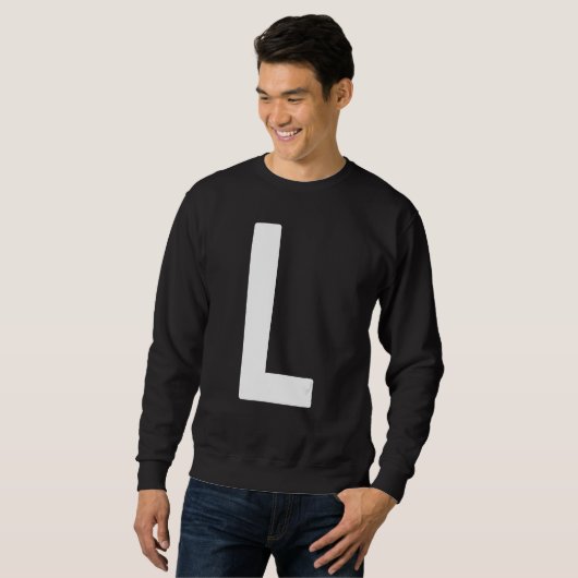 Capital Letter L Monogram Norwester Font Initial A Trui (Voorkant volledig)