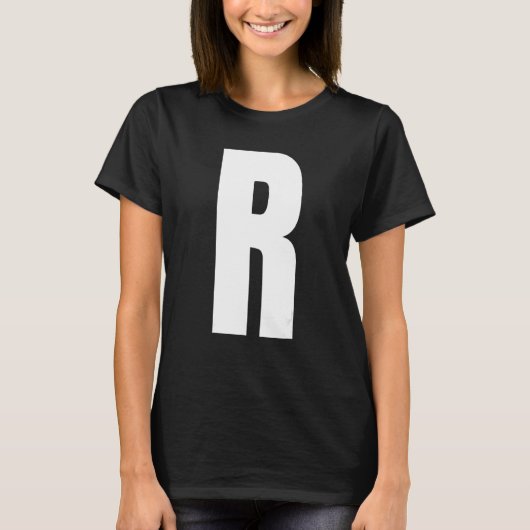 Capital Letter R Monogram Anton Font Initial Alpha T-shirt (Voorkant)