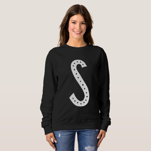 Capital Letter S Monogram Initial Alphabet Trui (Voorkant volledig)
