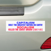 CAPITALISME BOUWT DE VS OP!  SOCIALISME DOOD USSR! BUMPERSTICKER (Op auto)
