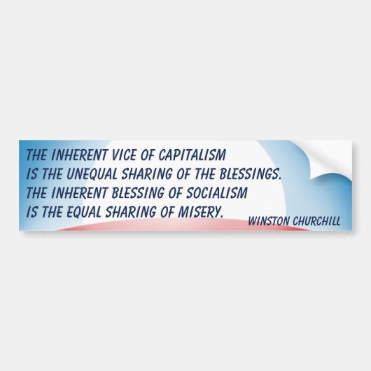 Capitalisme/Socialisme (Churchill) Bumpersticker (Voorkant)