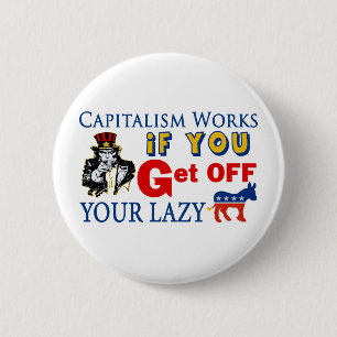 Capitalisme werkt ronde button 5,7 cm