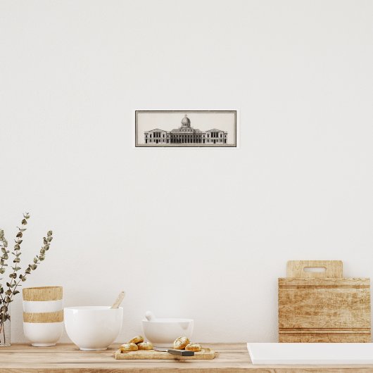 Capitol Architecture Drawing Verenigde Staten - 17 Poster (Keuken)