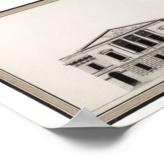 Capitol Architecture Drawing Verenigde Staten - 17 Poster (Hoek)