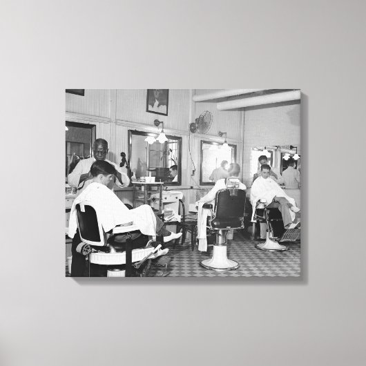 Capitol Barber Shop, 1938. Oude foto Canvas Afdruk (Voorkant)