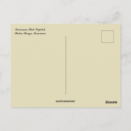 Capitol Baton Rouge Louisiana Briefkaart (Achterkant)
