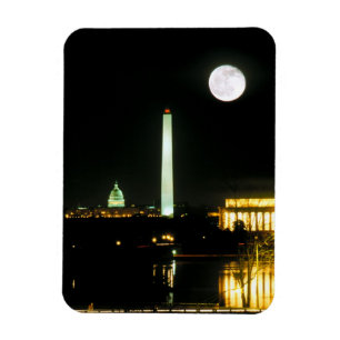 Capitol Building, Lincoln Memorial, Washington Magneet