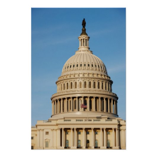 Capitol Building shot bij schemering Perfect Poster (Voorkant)