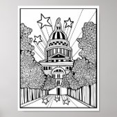 Capitol Building Texas Kleurplaat Kunst Poster (Voorkant)