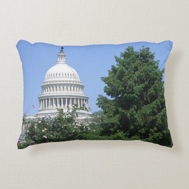 Capitol Building vanuit Bartholdi Park Accent Kussen (Voorkant)