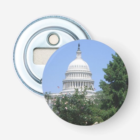 Capitol Building vanuit Bartholdi Park Button Flesopener (Voorkant)
