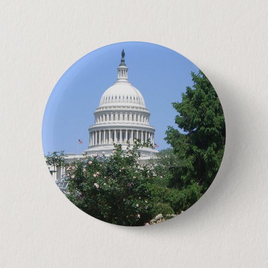 Capitol Building vanuit Bartholdi Park Ronde Button 5,7 Cm (Voorkant)