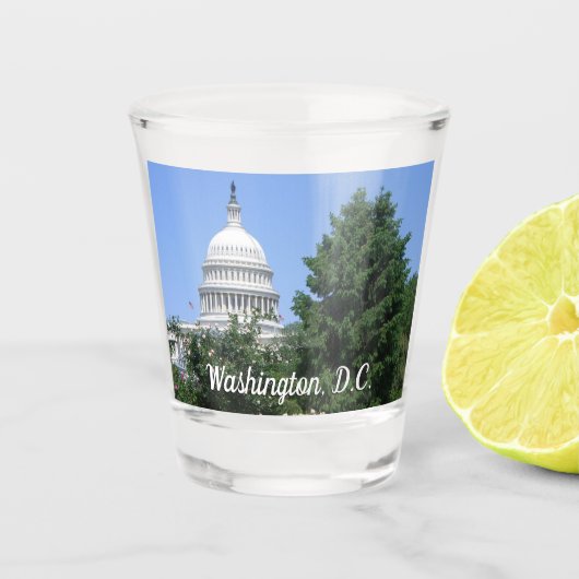 Capitol Building vanuit Bartholdi Park Shot Glas (Voorkant)
