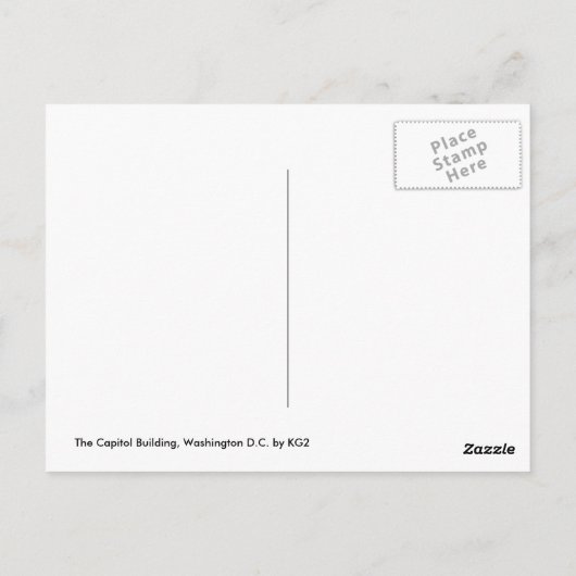 Capitol Building, Washington D.C. Briefkaart (Achterkant)