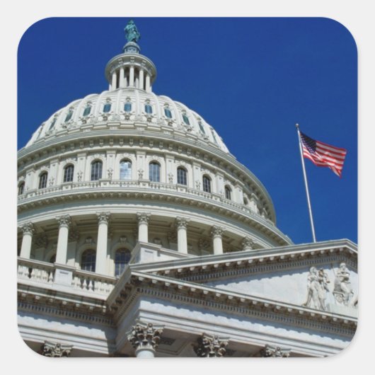 Capitol Building, Washington, VS Vierkante Sticker (Voorkant)