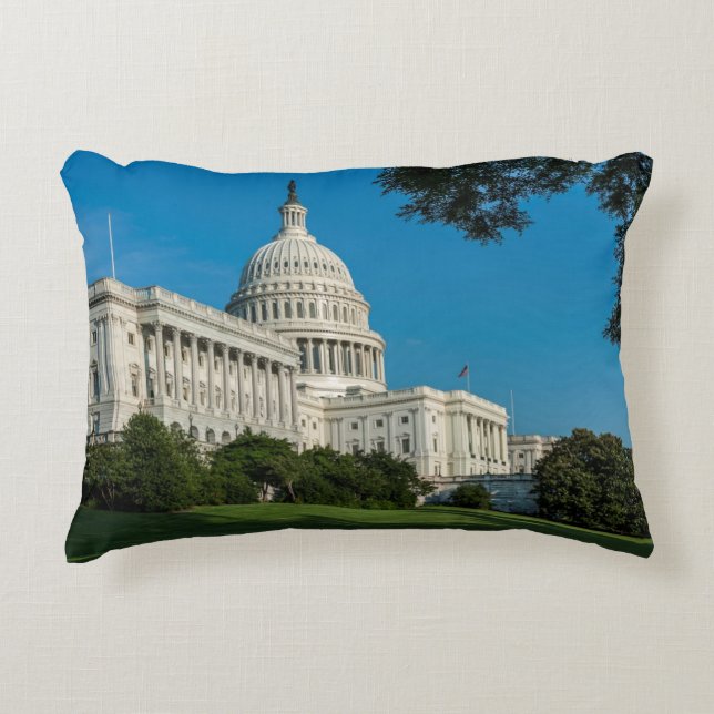 Capitol Building West Uitzicht Decoratief Kussen (Voorkant)