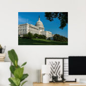 Capitol Building West Uitzicht Poster (Thuiskantoor)