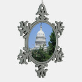 Capitol-gebouw van Bartholdi Park Tin Sneeuwvlok Ornament (Links)