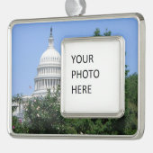 Capitol-gebouw van Bartholdi Park Verzilverd Omlijst Ornament (Links)