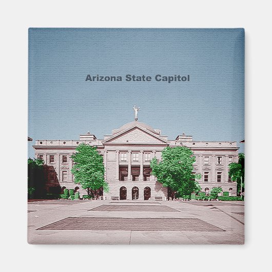 Capitol gekleurd in Arizona State Magneet (Voorkant)