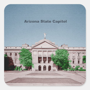 Capitol gekleurd in Arizona State Vierkante Sticker