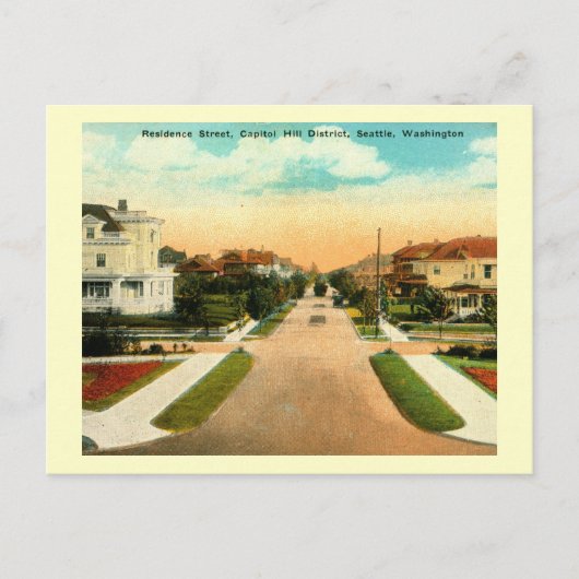 Capitol Hill District, Seattle, Vintage van Washin Briefkaart (Voorkant)