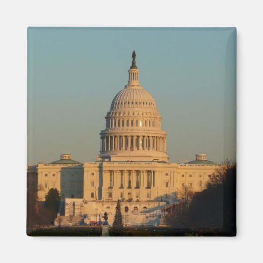 Capitol met kerstfeest Washington DC-feestdag Magneet (Voorkant)