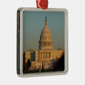 Capitol met kerstfeest Washington DC-feestdag Metalen Ornament (Rechts)