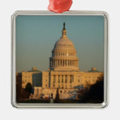 Capitol met kerstfeest Washington DC-feestdag Metalen Ornament (Voorkant)
