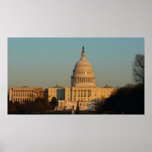 Capitol met kerstfeest Washington DC-feestdag Poster