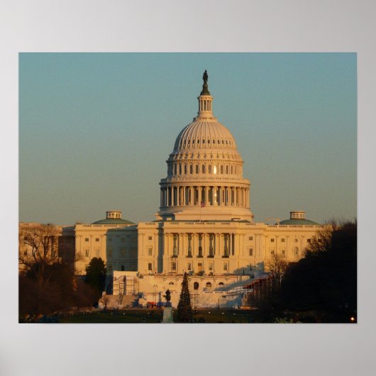 Capitol met kerstfeest Washington DC-feestdag Poster (Voorkant)