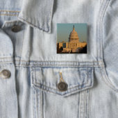 Capitol met kerstfeest Washington DC-feestdag Vierkante Button 5,1 Cm (In situ)